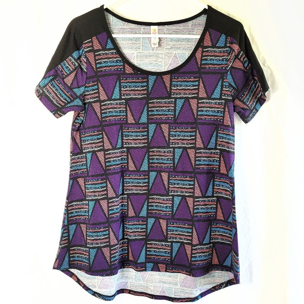 3/$20 Lularoe Black & Purple Triangle Classic T Shirt